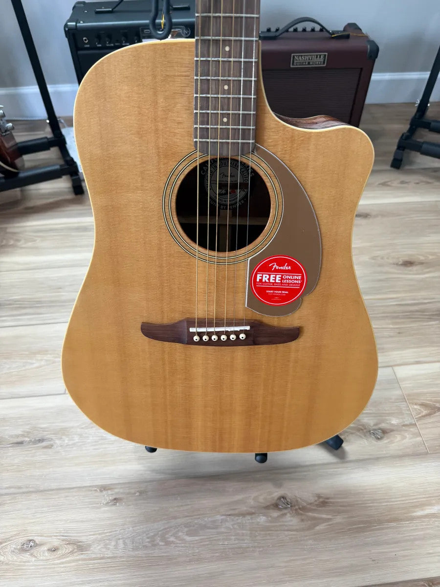 Used Fender Redondo Player Acoustic Electric Guitar with a glossy finish and classic body shape.